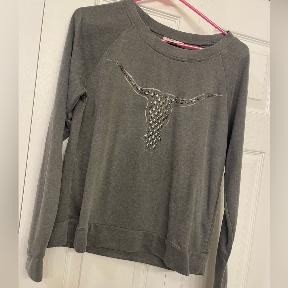Ariat Gray Longhorn Sweatshirt